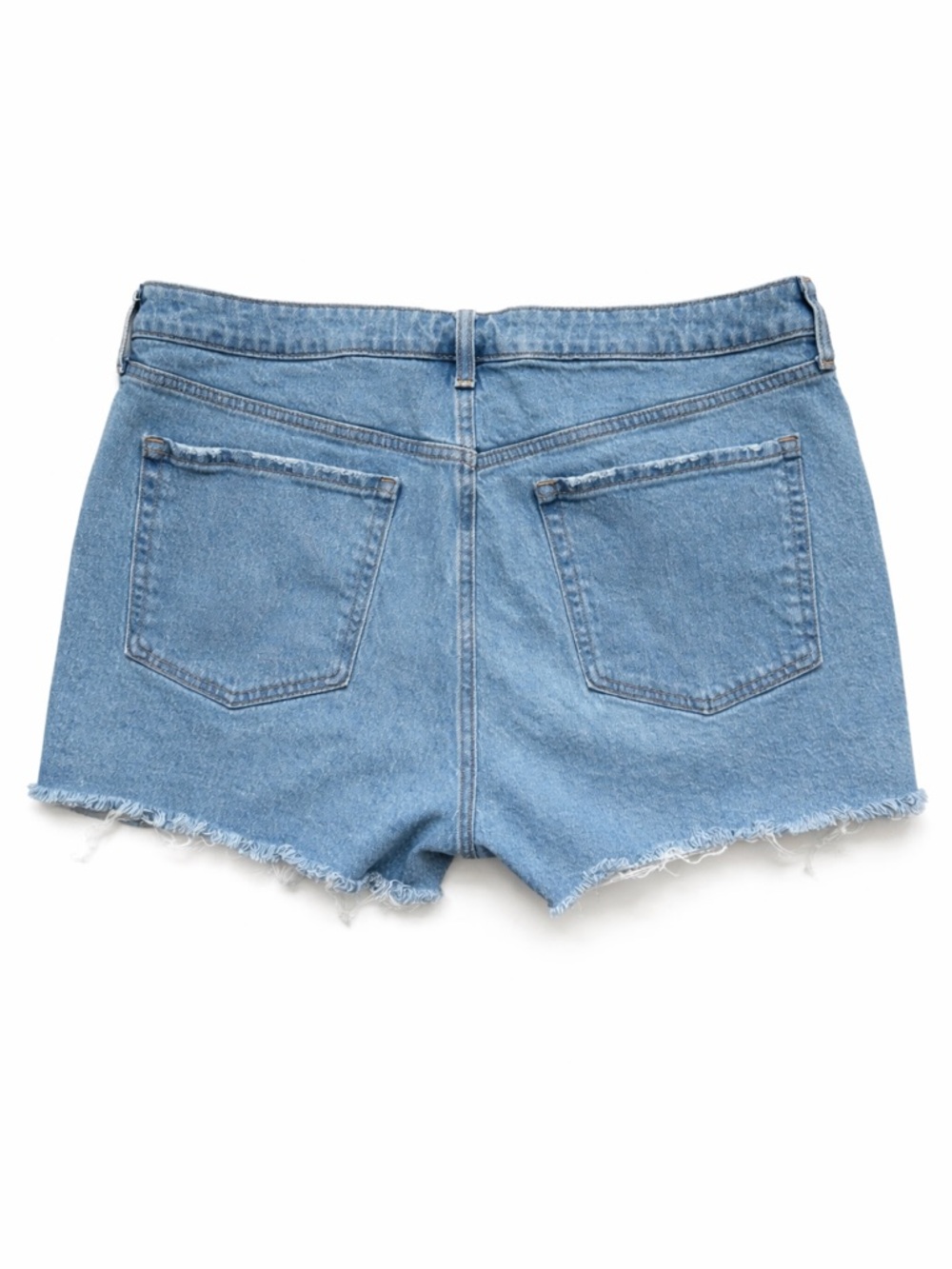 Old Navy OG Straight Distressed Denim Shorts Size 16 Light Wash Frayed Hem - Picture 2 of 8